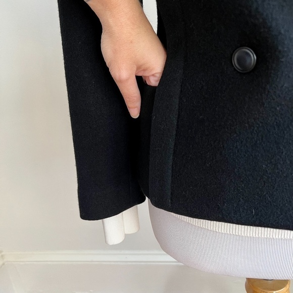 Vintage Perla Women's Black Wool Double Breasted Power Blazer Suit Jacket 7 - Picture 7 of 11